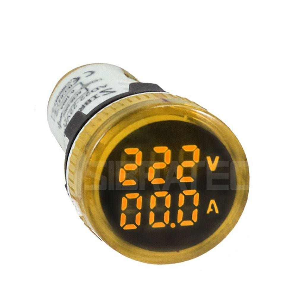 Voltímetro / Amperímetro Digital AD22- 60-500Vca / 0-100A Amarelo