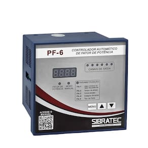 Controlador Para Correção de Fator de Potência Trifásico 380V - Alimentação Fase/Neutro (220V) 06 Estágios Modelo Eco (PF6)