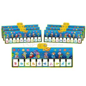 KIT 7 UN-Tapete Musical Piano Music Mat p/ Crianças Bebês Touch 10 Notas Musicais Infantil 110x36cm