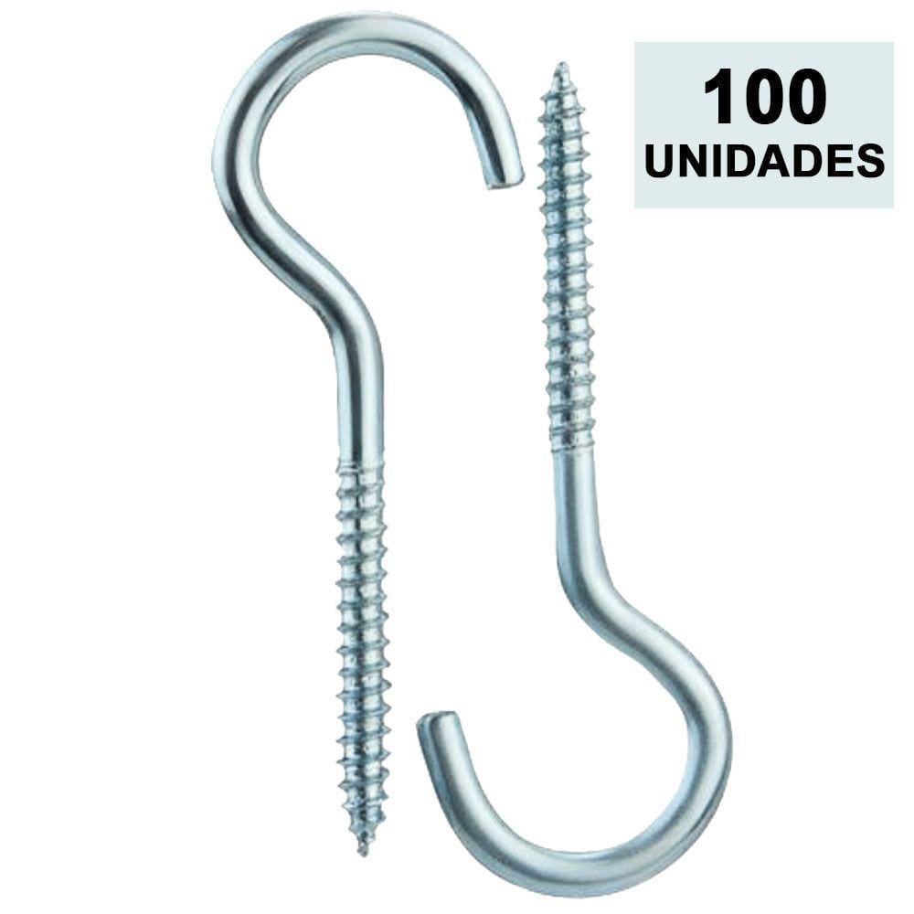 100 Gancho com Rosca para Bucha 6mm Alvenaria Concreto - Starfer