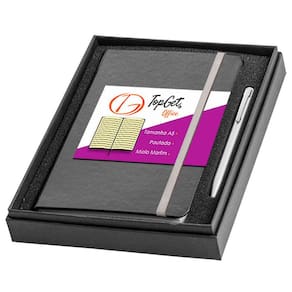 Caderneta 14x21cm A5 80 Folhas Pautadas e Caneta TopGet