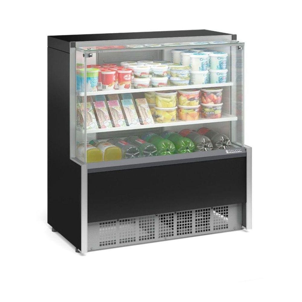 Balcão Refrigerado Vidro Reto 1,10M 2 Placas Frias Gelopar GPDA-110R PR 127v
