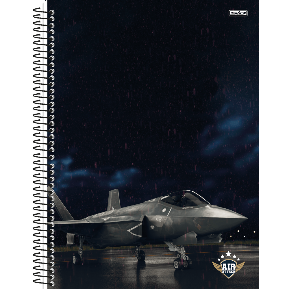 Caderno Espiral Universitário Air Attack 10 Matérias 160 Folhas - São Domingos
