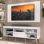 Rack com Painel e Suporte TV 65” Retrô Flórida Up Multimóveis MP1043 Branco/Natural
