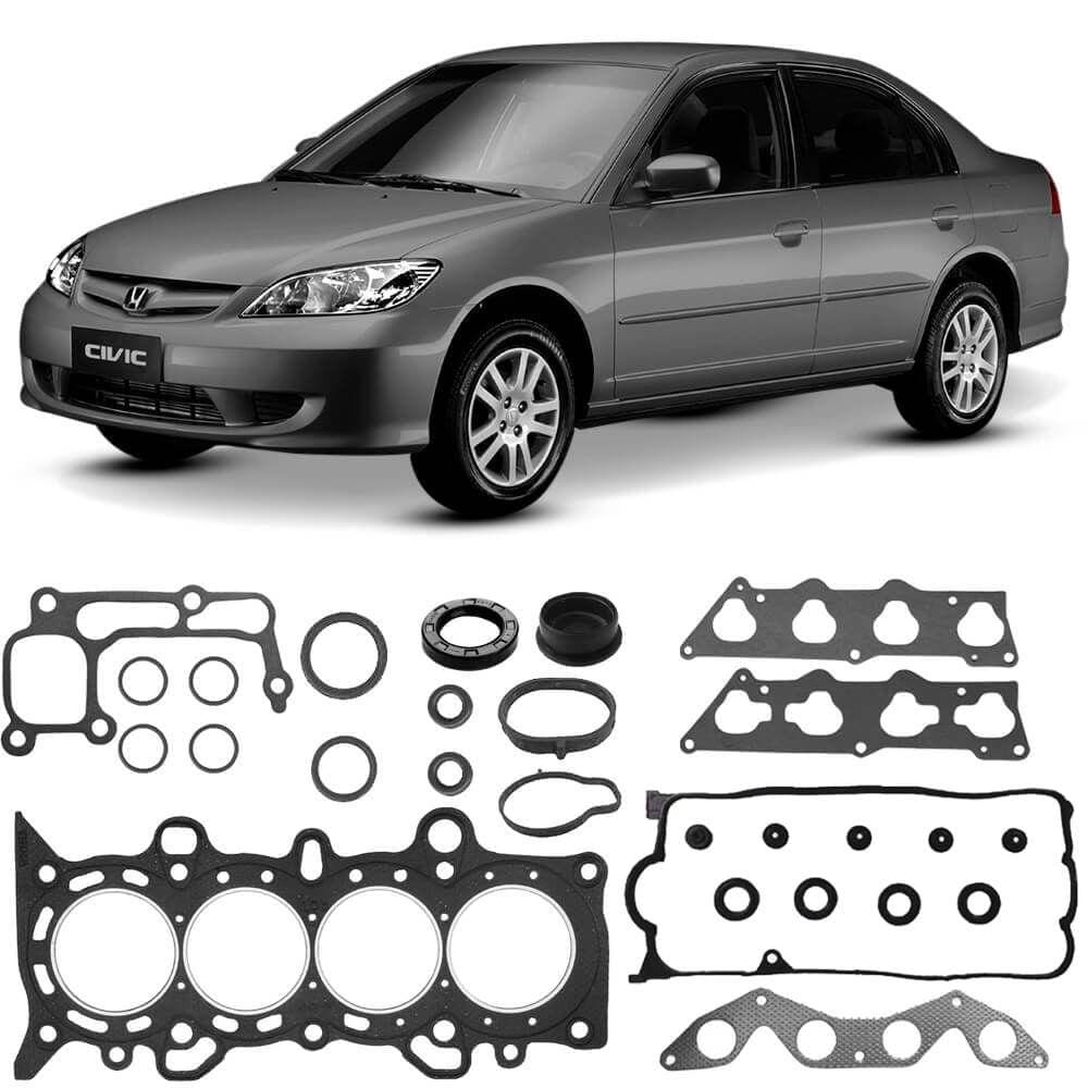 Jogo Junta Motor Fibra Honda Civic 2001 A 2006 Parcial Sabó