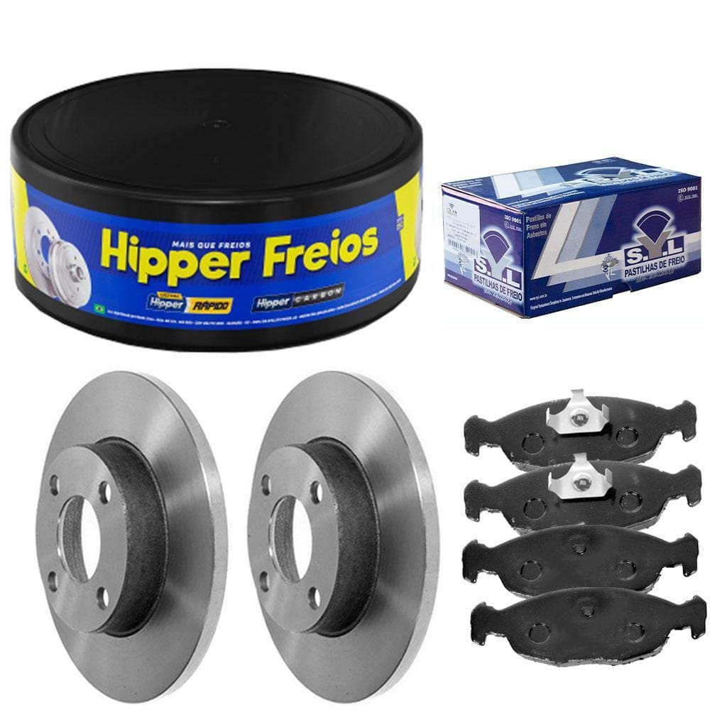 Kit Pastilha Disco Freio Celta Corsa Prisma 94 A 2009 Sólido