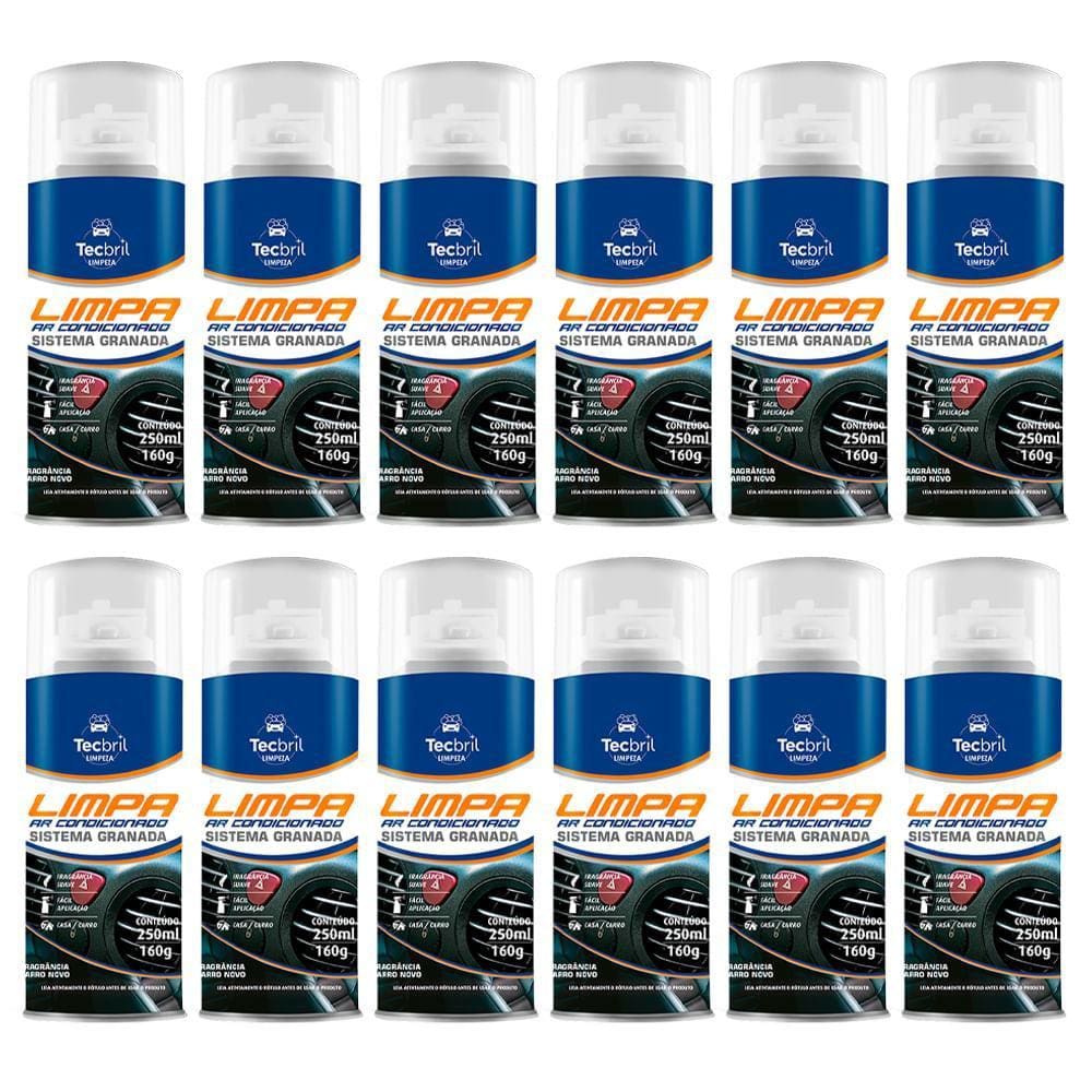 12 Limpa Ar Condicionado Granada Carro Novo 250ml Tecbril