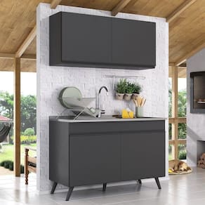 Armário De Compacta 2 Peças Multimóveis Preto