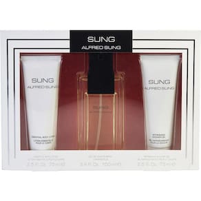 Cx De Presente Feminino Sung Alfred Sung Eau De Toilette Spray 100 Ml + Loção Corporal 75 Ml + Gel De Banho 75 Ml