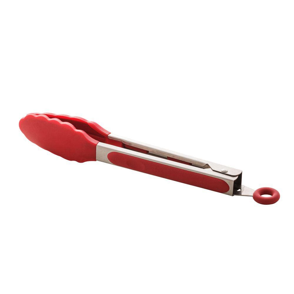 Pinça de Silicone Vermelho Com Cabo Aço Inox Charmy Lyor