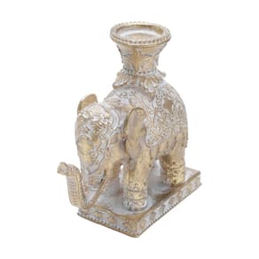 Porta Vela de Poliresina Elefante 16x17cm Royal Decor