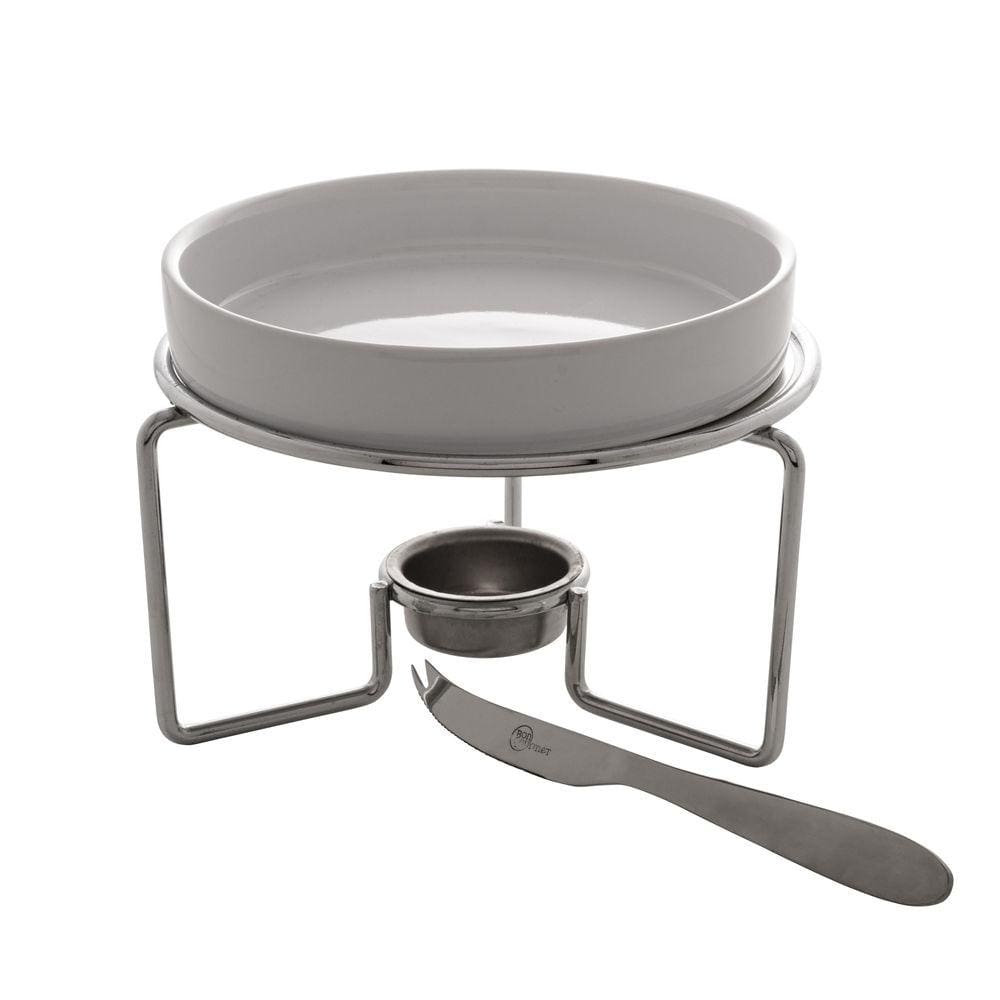 Cj P/Rechaud C/Faca Aço Inox e Base Niquelada 3 Peças Bon Gourmet