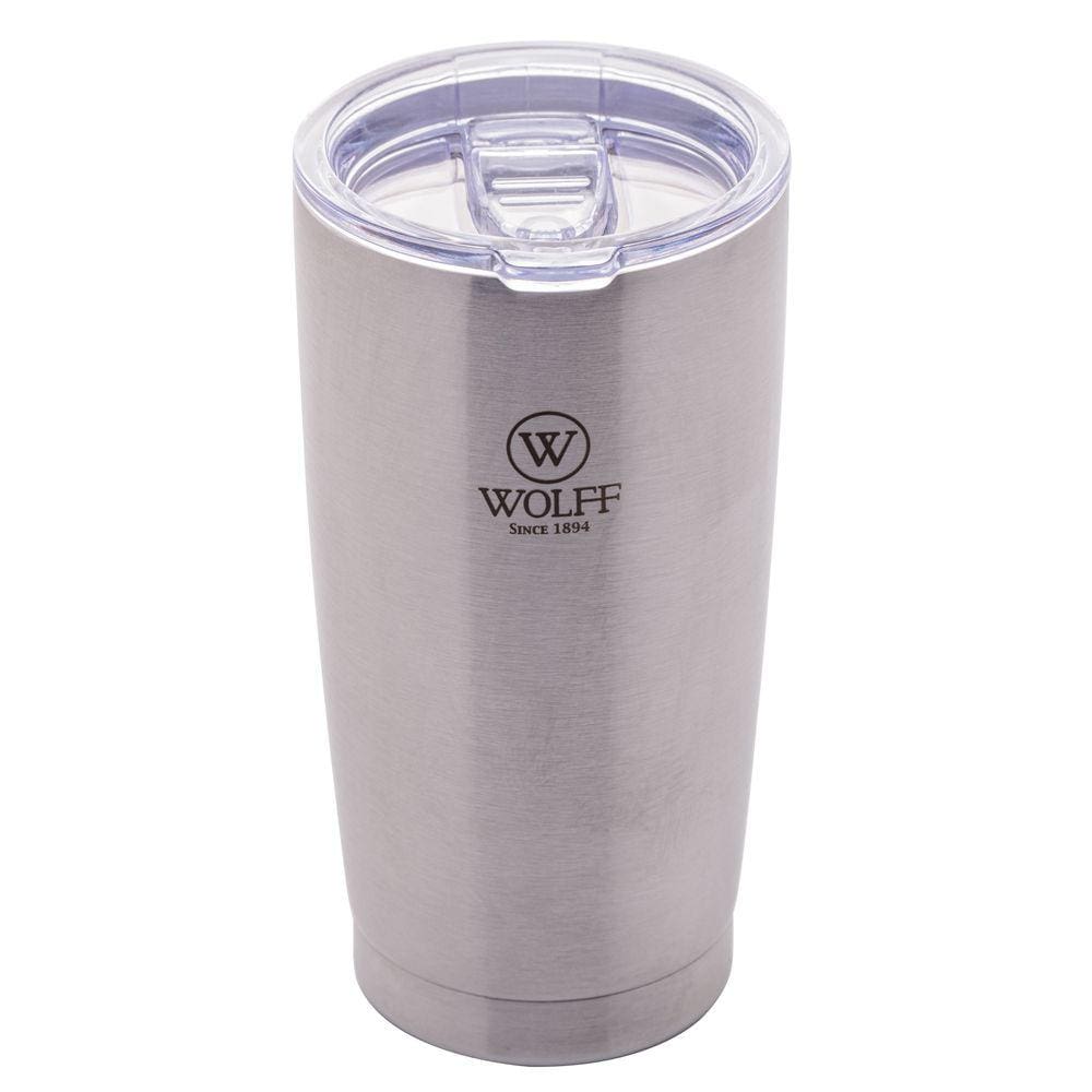Copo Térmico Aço Inox Prata C/Parede Dupla e Tampa 600ml Wolff