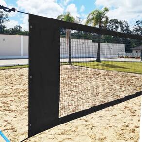 Rede Multiuso Zaka Volei Beach Futevolei com banda lateral Preta 9,60m x 1m