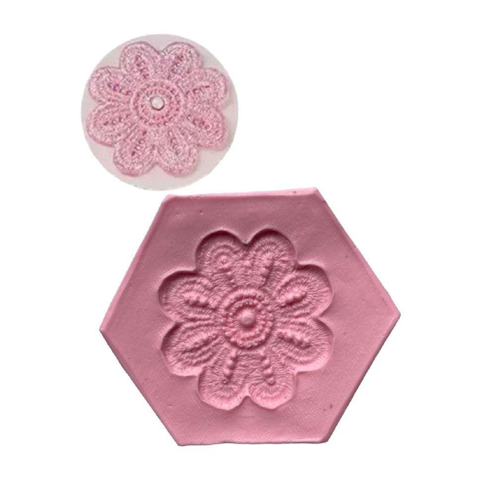 Molde De Silcione Renda De Crochê Flor