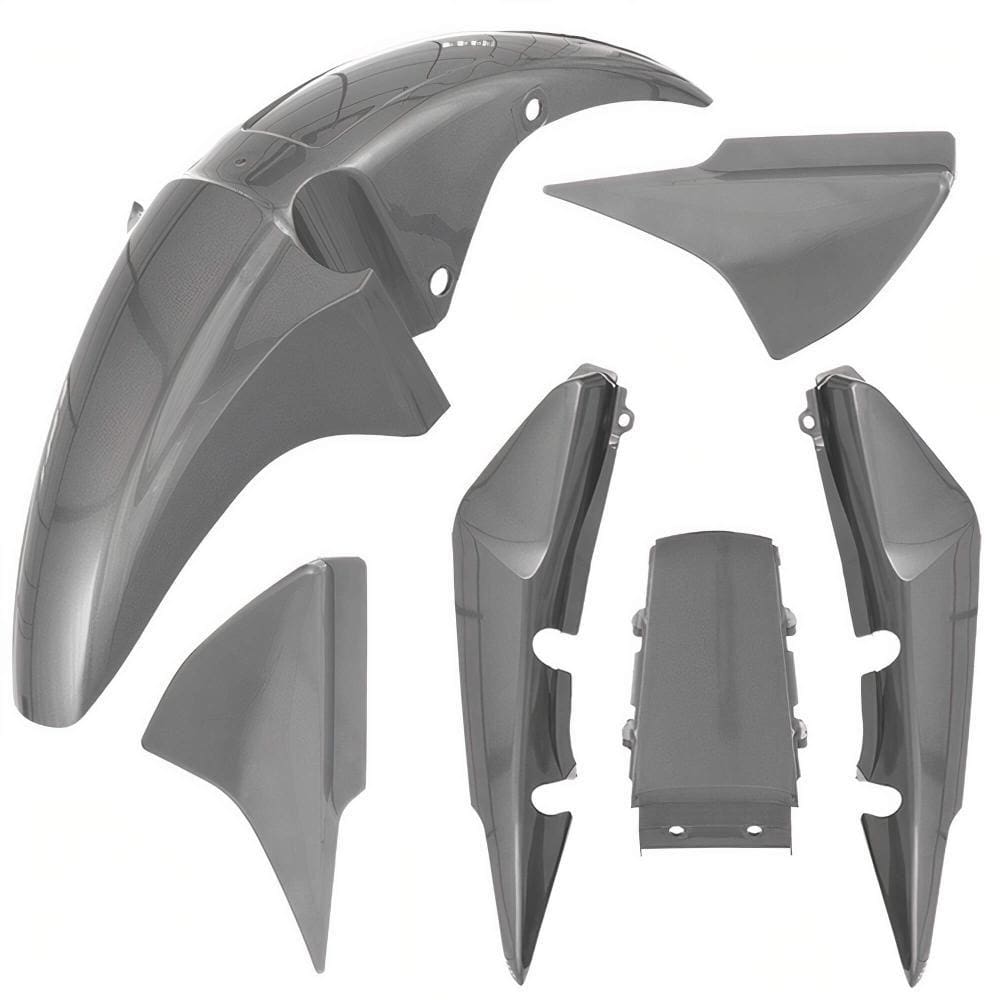 Kit Carenagem Titan 150 2008 Prata Limiar Metálico 6 Pçs
