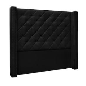 Cabeceira King Size 2,19m Loewe Suede Preto - Gran Belo