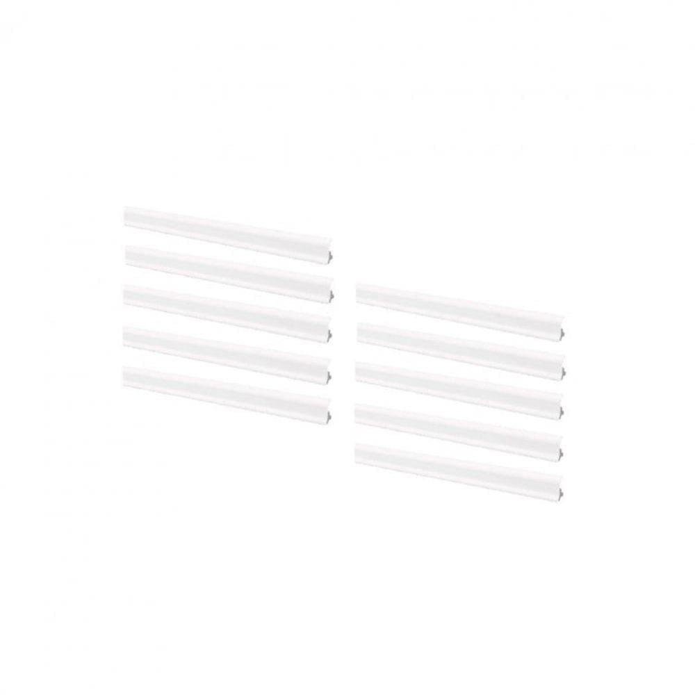 Kit 10 Barras Rodapé Poliestireno 6cm  GART FL3 Barra com 2,44m Branco