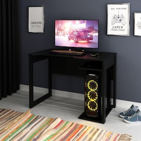 Mesa Gamer Escrivaninha 105cm Tecno Mobili Preto