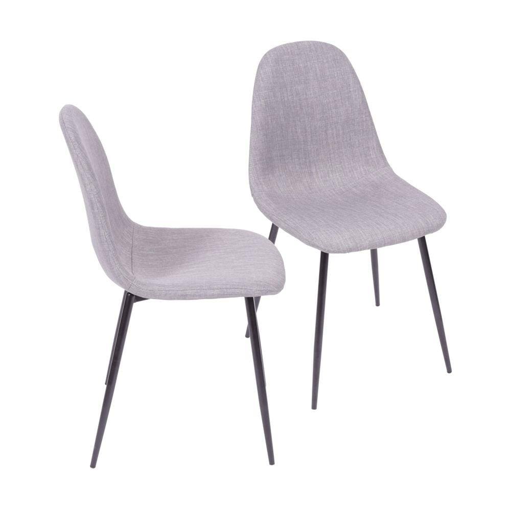 Kit 2 Cadeiras em Linho Base Madeira Charla OR Design Cinza