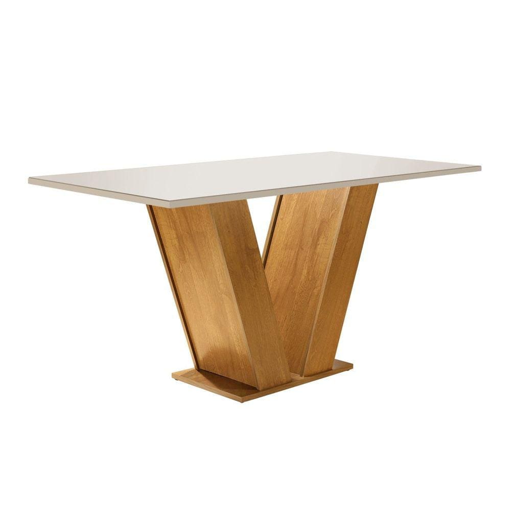 Mesa para Sala de Jantar 120cm Tampo em Vidro/MDF Espanha Espresso Móveis Ypê