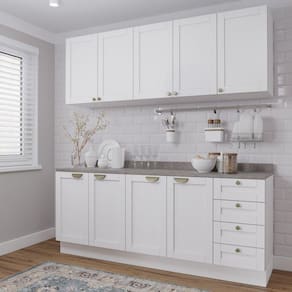 Cozinha Modulada 4 Peças com 2 Aéreos e 2 Balcões Arizona CabeCasa MadeiraMadeira Branco