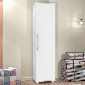 Armário Multiuso 1 Porta 5 Prateleiras Sofia J&A Móveis Branco