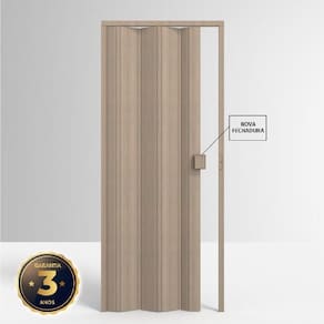 Porta de PVC Sanfonada 210x72cm Permatti	Bege Marmorizado Bege Marmorizado