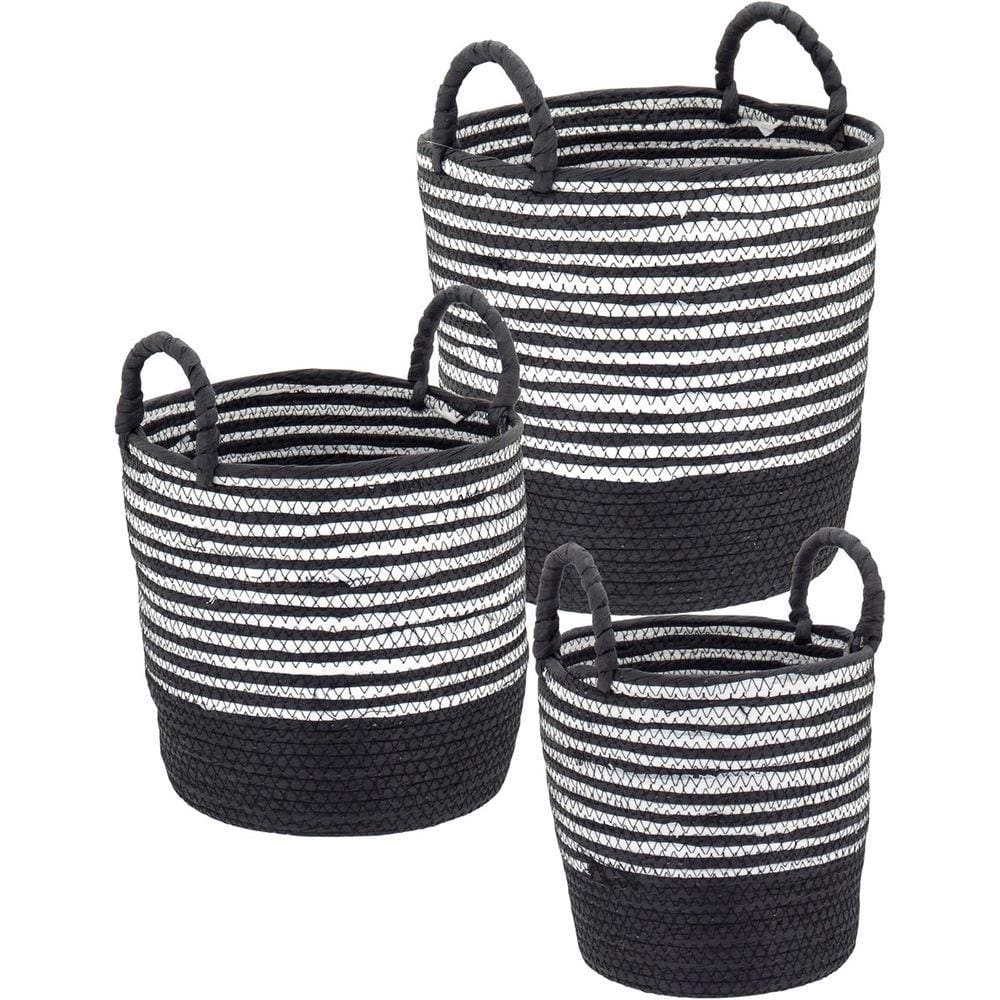 Sawalli Cesta Fibra Preto 3Pç