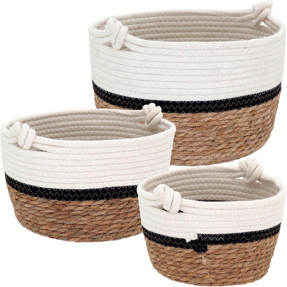 Cesta Fibra Branco 3Pç