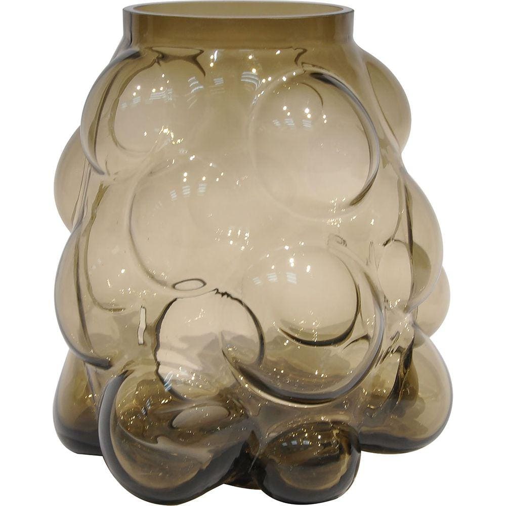 CONKA VASO 25x24x24cm VIDRO ÂMBAR