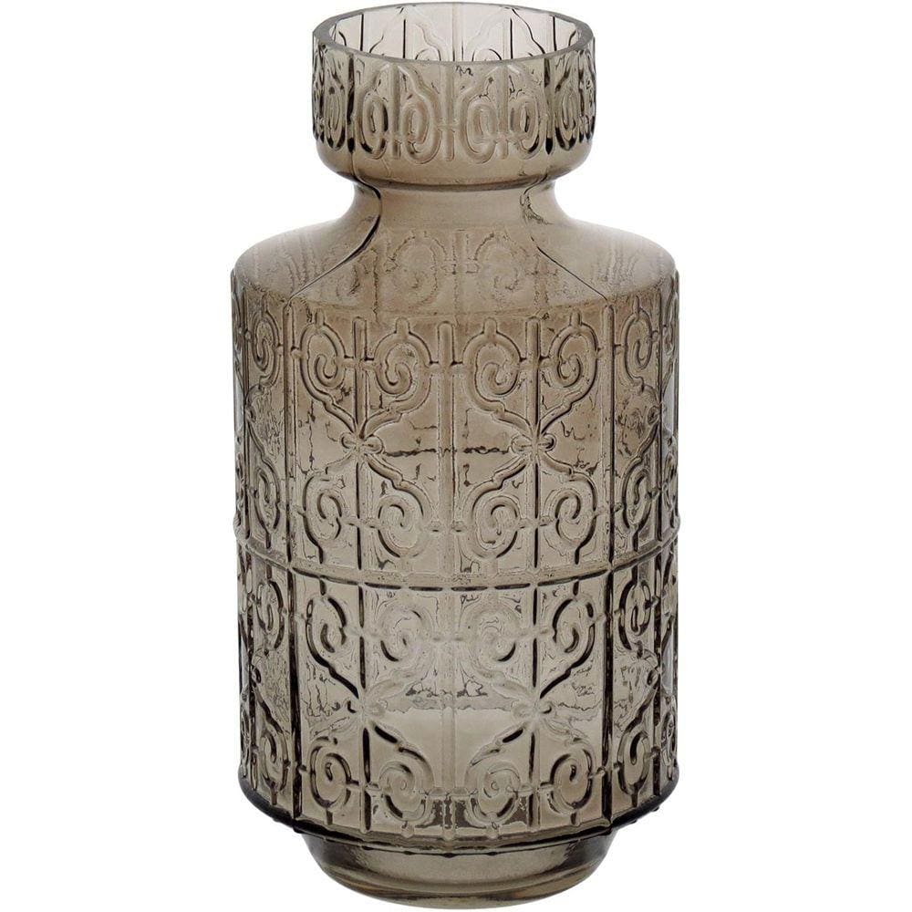 VASO 31x16x16cm VIDRO CINZA