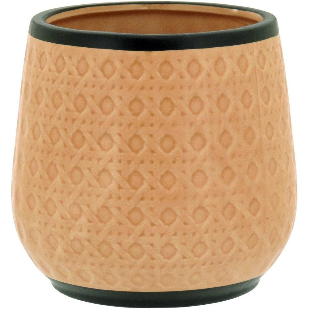 CACHEPÔ 13x13x13cm CERÂMICA BEGE