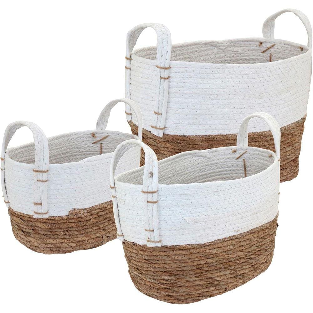 Cesta Fibra Branco 3Pç