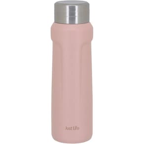 JUST LIFE GARRAFA TÉRMICA 23x7x7cm 500ml INOX ROSA PAREDE DUPLA