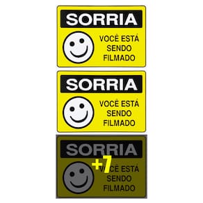 Combo 10 Placas De Sinalização Sorria Você Está Sendo Filmado 30x20 Acesso - P-24 F9e