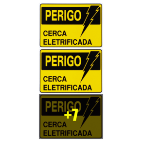 Combo 10 Placas De Sinalização Perigo Cerca Eletrificada 20x15 Acesso - S-219 F9e