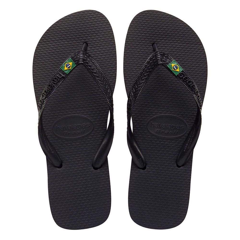 Sandálias Havaianas Brasil Preto Tamanho 37/38 1 Par
