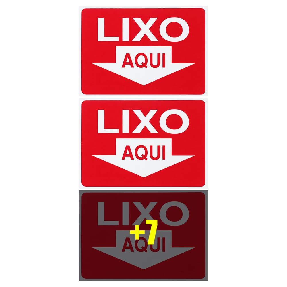 Combo 10 Placas De Sinalização Lixo Aqui 30x20 Acesso - P-9 F9e