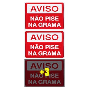 Combo 6 Placas De Sinalização Aviso Não Pise Na Grama 20x15 Acesso - S-230 F9e