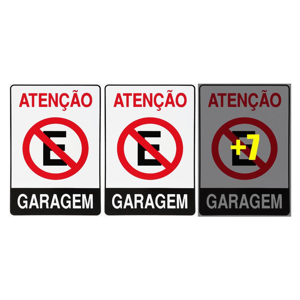Combo 10 Placas De Sinalização Atenção Proibido Estacionar Garagem 20x30 Acesso - P-4 F9e