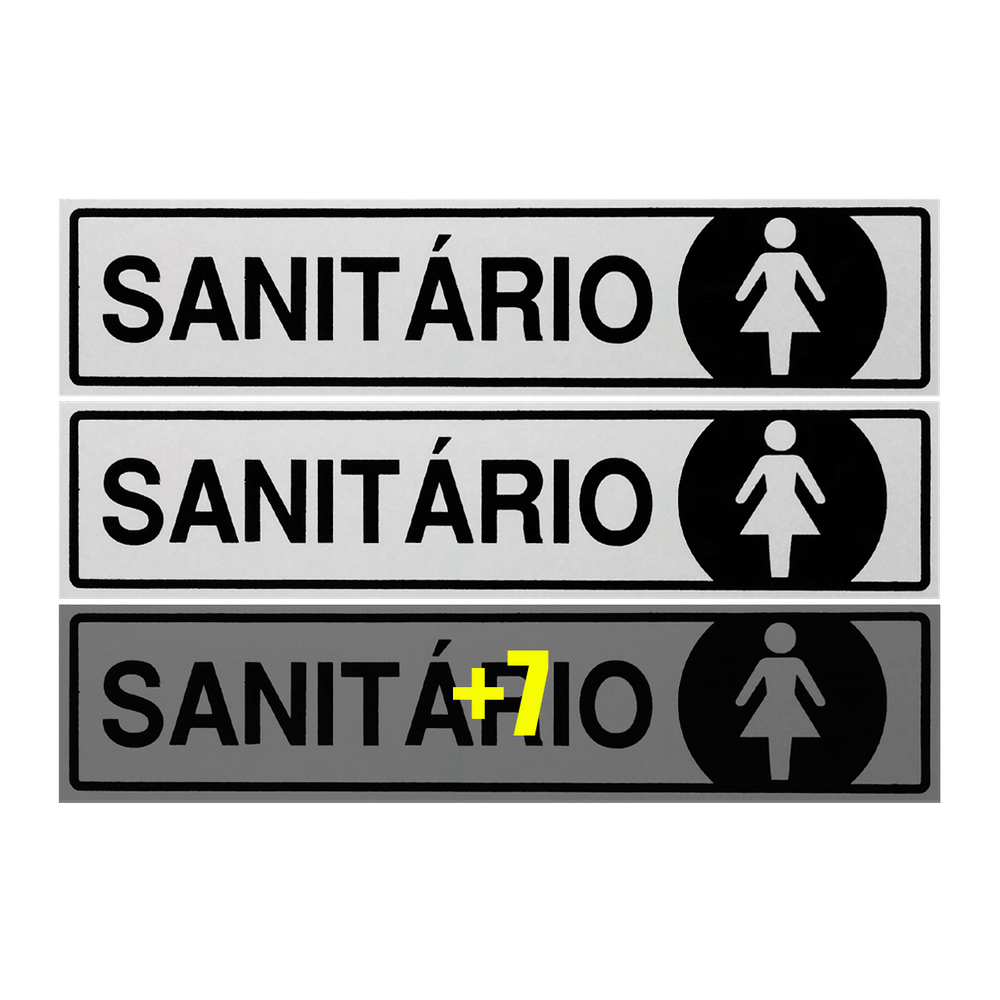 Combo 10 Placas De Sinalização Sanitário Feminino 30x7 Acesso - B-526 F9e