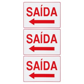 Combo 3 Placas De Sinalização Saída Com Seta Para Esquerda 30x20 Acesso - S-212 F9e