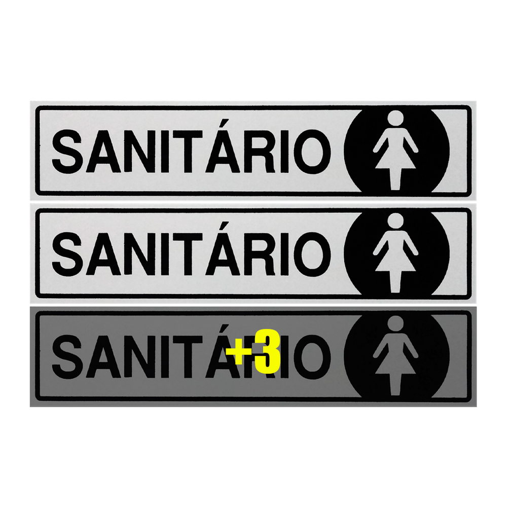 Combo 6 Placas De Sinalização Sanitário Feminino 30x7 Acesso - B-526 F9e