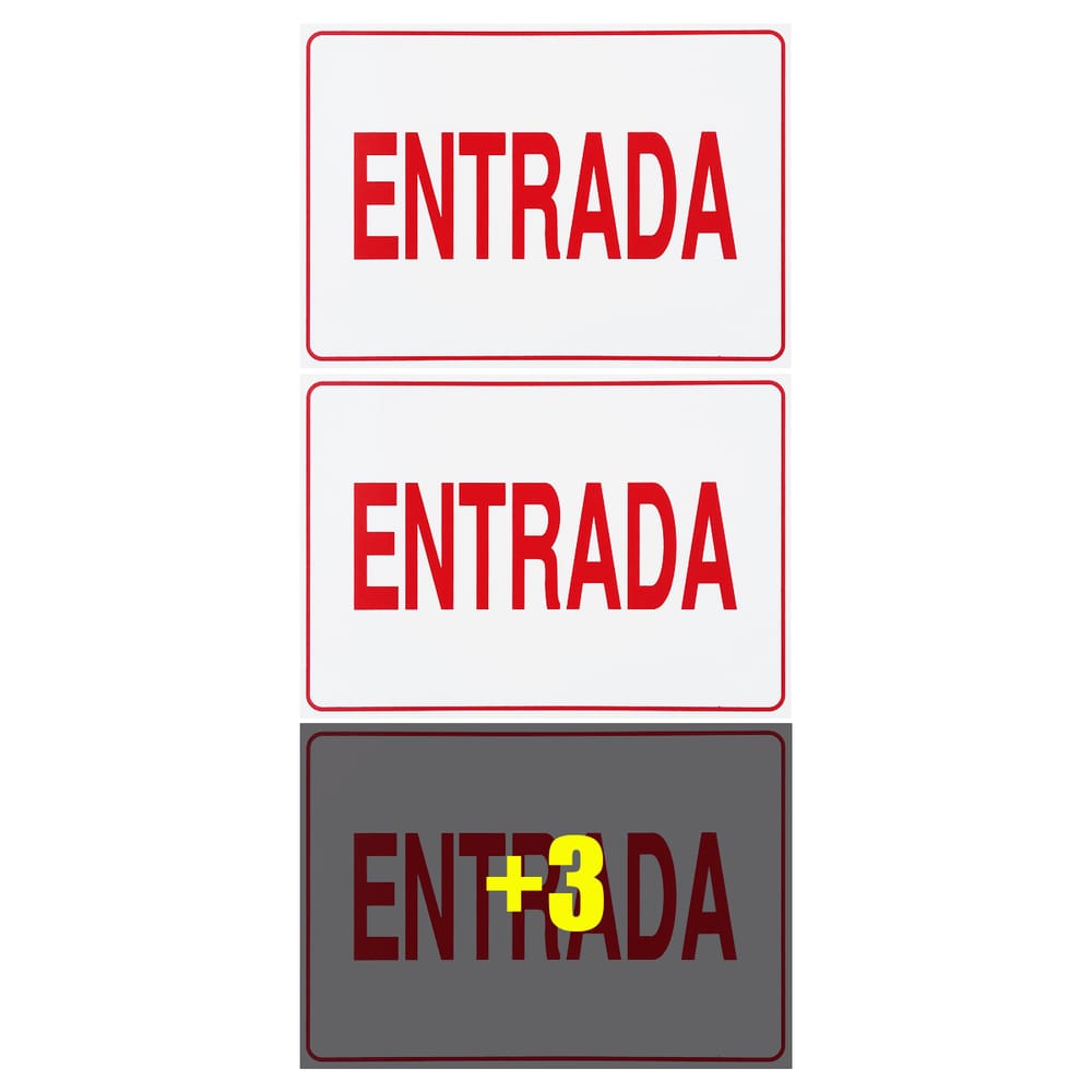 Combo 6 Placas De Sinalização Entrada 30x20 Acesso - S-213/2 F9e
