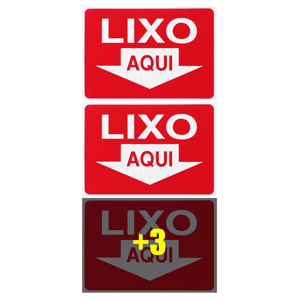 Combo 6 Placas De Sinalização Lixo Aqui 30x20 Acesso - P-9 F9e