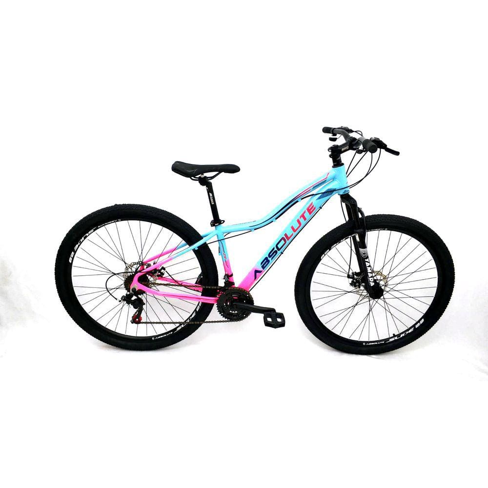 Bicicleta Absolute Hera Aro 29 Quadro 15 Alumínio Azul e Rosa 24V .