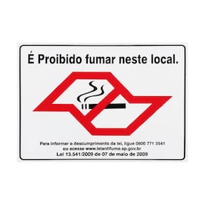 Placa De Sinalização É Proibido Fumar Neste Local 25x20 Acesso - P-5/2 F9e