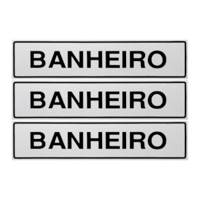 Combo 3 Placas De Sinalização Banheiro 30x7 Acesso - B-510 F9e