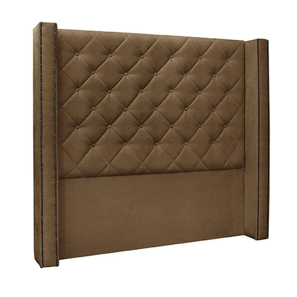 Cabeceira King Size 2,19m Loewe Suede Caramelo - Gran Belo